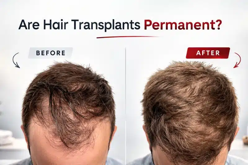 Before and after results answering is hair transplant permanent question