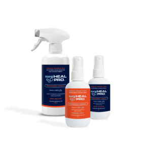 SurgiHeal Pro: Antimicrobial wound care for optimal hair transplant healing. Post-op spray & hydrogel for scalp recovery.